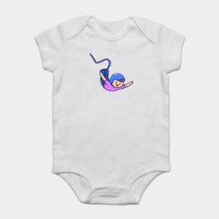 Cute People Play Bungee Jumping Baby Bodysuit